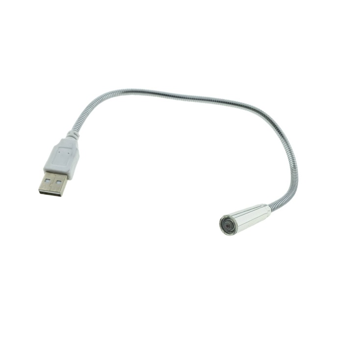 Soho rugalmas USB lámpa LED-del és nagyítóval a fényelosztáshoz, ezüst