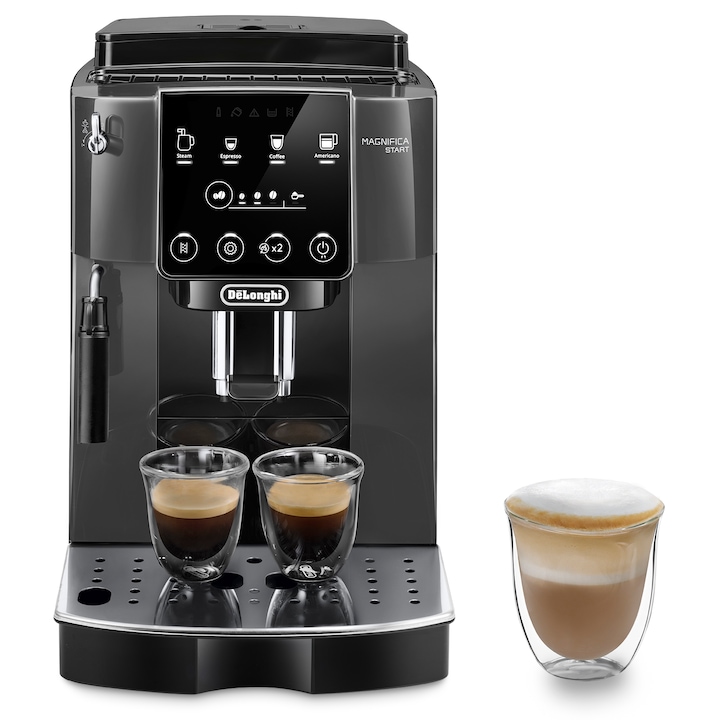 DeLonghi ECAM220.22.GB Magnifica Start Automata kávéfőző, 1450W, 1.8 l víztartály, 15 bar, Szürke/Fekete