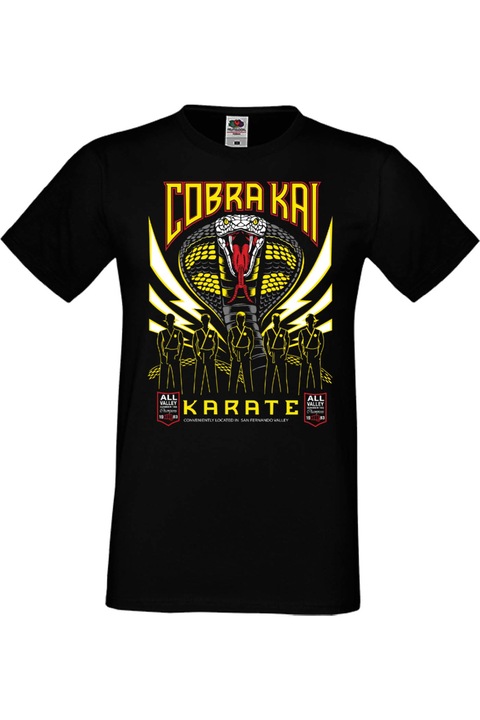 Férfi póló Cobra Kai Tralala Cobra Kai Karate Kid CK Karate, Fekete