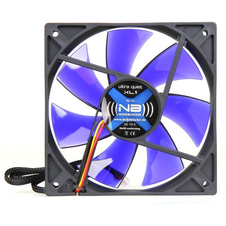 Ventilator PC Noiseblocker ITRXL1, BlackSilent Fan XL1, 13 dBA