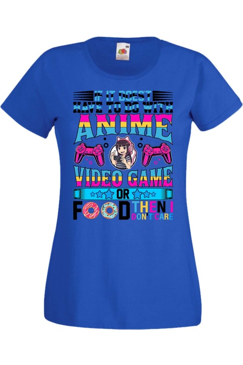 Tricou damа Gamer Tralala I'M Not Really A Control Freak, Albastru, XS