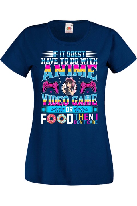 Tricou damа Gamer Tralala I'M Not Really A Control Freak, Albastru marin, XL