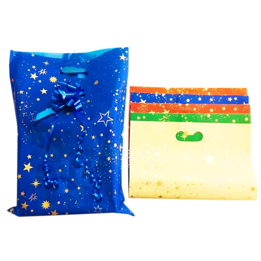 Punga Cadou Diverse Culori Cu Stelute Aurii - 35 x 50 cm, Radar, Set 5 buc