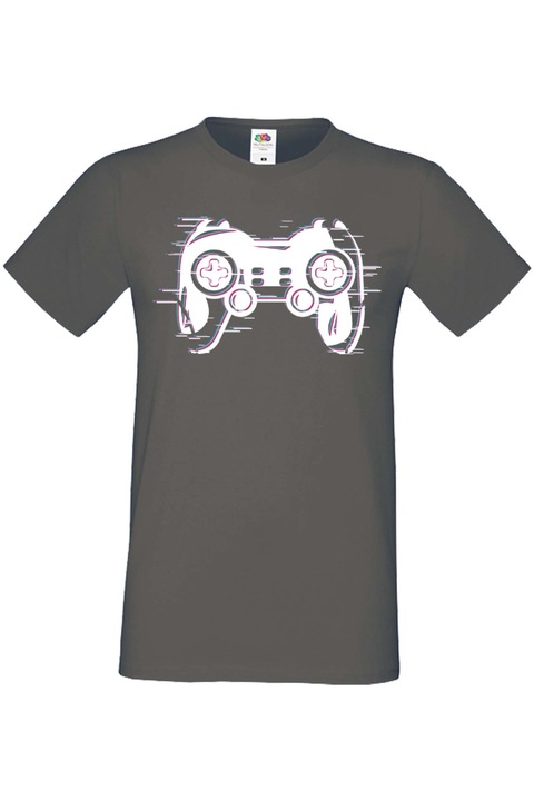 Tricou barbati Gamer Tralala Blured Play Station Controller, Gri inchis, L