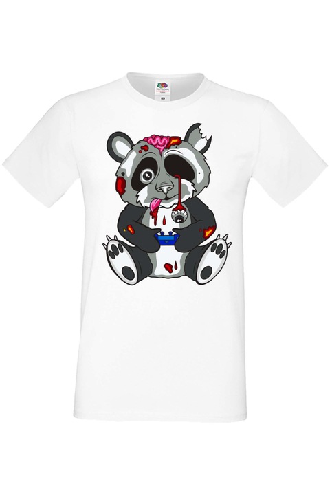 Férfi gamer póló Tr Tralala Panda Bear Gamer Zombie Panda Bear Zombi Gamer STAGE 1, Fehér