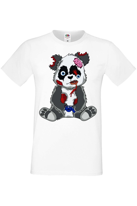 Férfi gamer póló Tr Tralala Panda Bear Gamer Zombie Panda Bear Zombi Gamer STAGE 2, Fehér