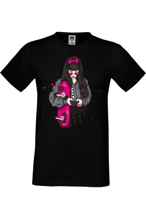 Férfi póló Skateboard Tr Tralala Skate Skateboard Skate woman 2, Fekete