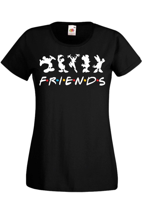 Tricou dama Walt Disney Mickey Mouse Tralala Mickey Friends, Negru, 2XL