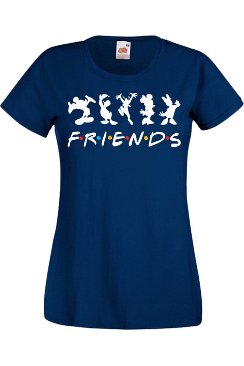 Tricou dama Walt Disney Mickey Mouse Tralala Mickey Friends, Albastru marin, 2XL