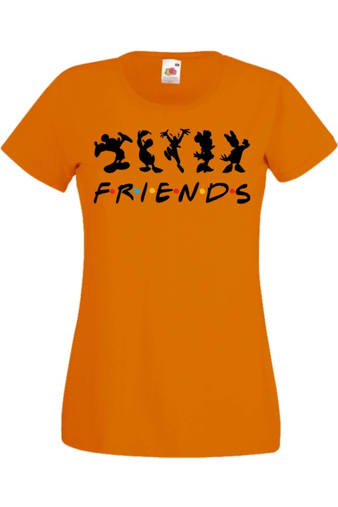 Tricou dama Walt Disney Mickey Mouse Tralala Mickey Friends, Portocaliu, 2XL