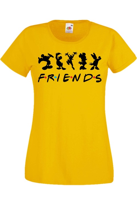 Tricou dama Walt Disney Mickey Mouse Tralala Mickey Friends, Galben, L