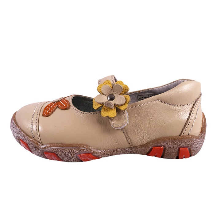 Pantofi copii, Chippo, Piele naturala, Marime 26, Bej