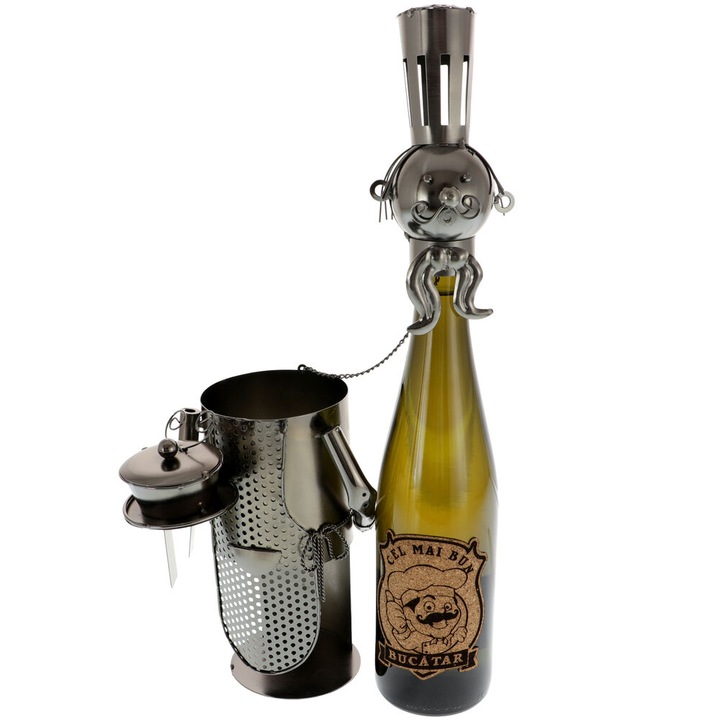 Suport sticla cu vin bucatar 42 cm