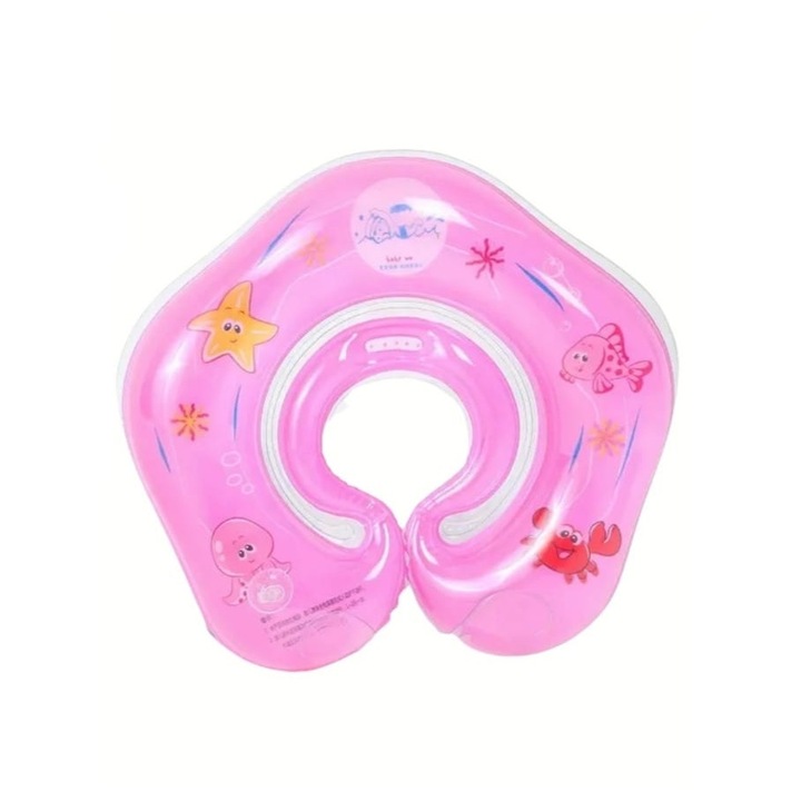 Colac gonflabil de gat, pentru bebelusi, pink, 0 - 24 luni