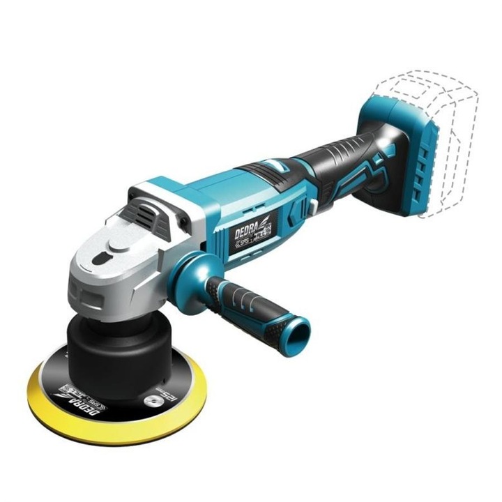 Dedra akkumulátoros polírozógép 18 V akkumulátor és töltő nélkül