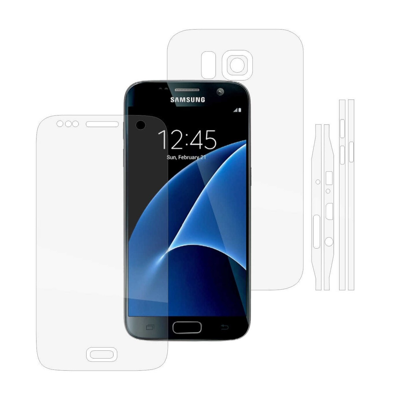 Samsung Galaxy S7 - Folie Full Body Invisible Skinz Ultra-Clear AutoRegeneranta,Protectie Totala,husa transparenta tip skin,(Folie Protectie Ecran + Folie Carcasa si Laterale)