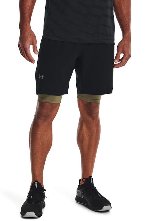 Under Armour, Pantaloni scurti cambrati , pentru fitness Vanish Woven, Negru