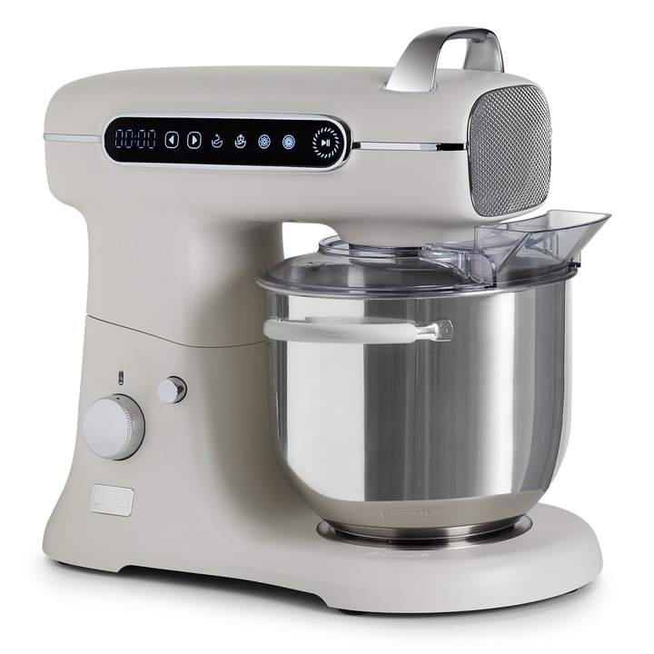 Mixer Profesional din Aluminiu, 7L, 1800 W, Timer, 11 viteze, Biovita MB-1800-MAX PRO, Crem