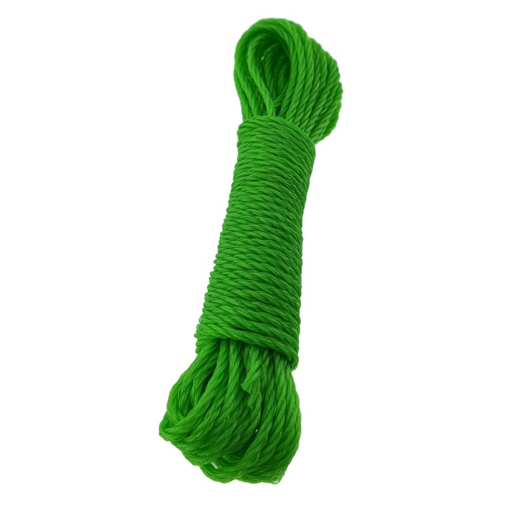 Sfoara polipropilena de 3mm, FS-12270, fir rasucit, 10m lungime, verde Verde 3 mm