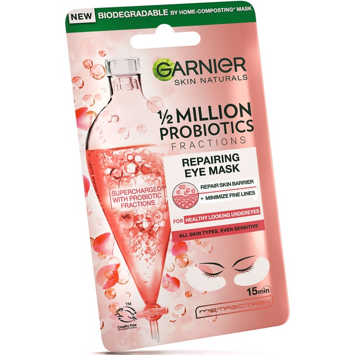 Възстановяваща маска за очи Garnier Skin Naturals, Възстановяваща с 0.5 милиона пробиотици, 6 гр