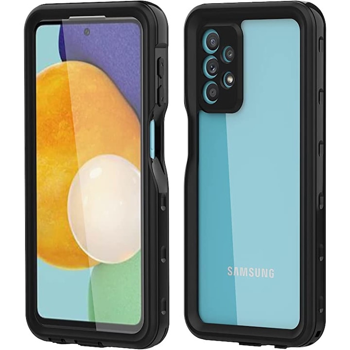 Водоустойчив калъф за телефон, ShellBox Case, Пластмасов, Съвместим с Samsung Galaxy A23 5G, Черен