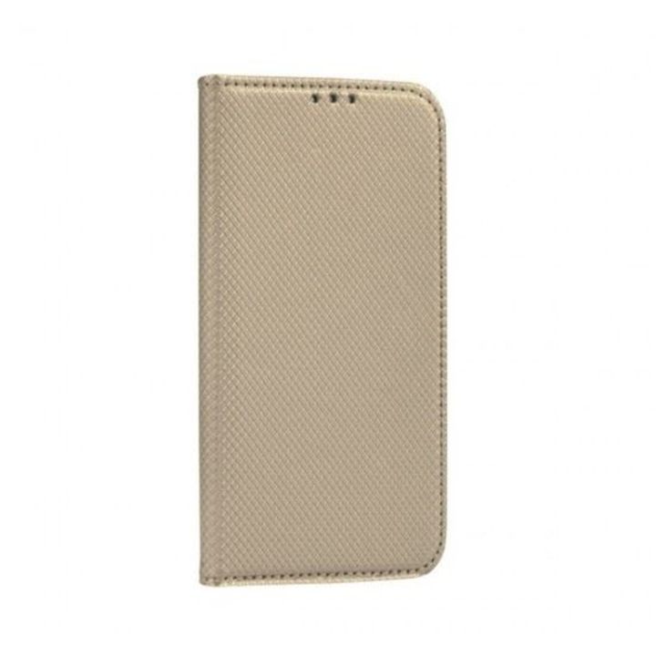 Samsung Galaxy A21S Telefontok - arany mágneses szilikon keretes könyvtok