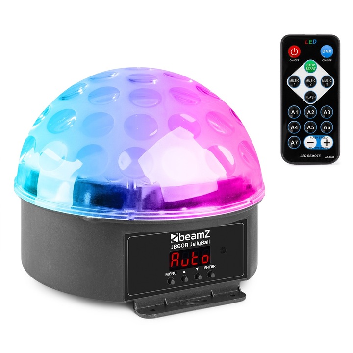 BeamZ J60R mini star gömb fényeffekt, (6x1W) – 6 szín, DMX + Távirányító