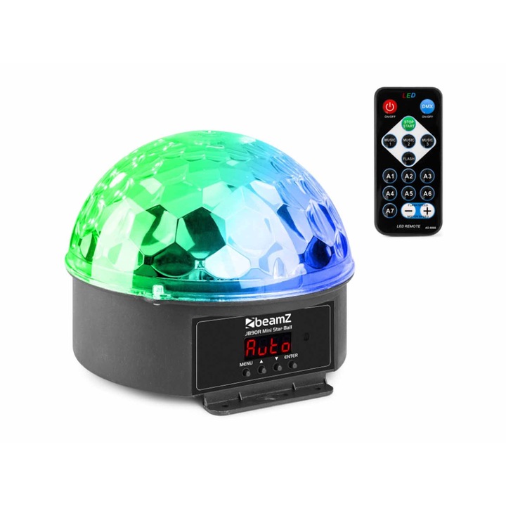 BeamZ JB90R mini star gömb fényeffekt, (9x1W) – 9 szín, DMX + Távirányító
