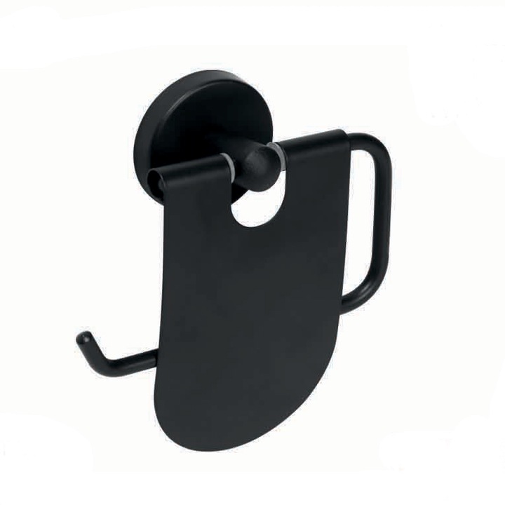 Suport hartie igienica Karlim Name Black 34008K, 13.5x13.5 cm