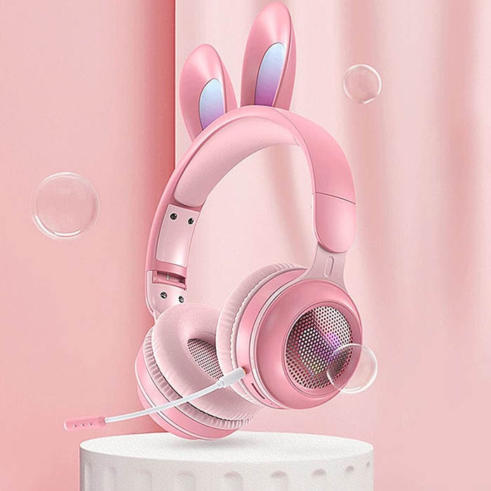 Casti Rabbit Ear, Kosiil®, LED, Microfon, Roz