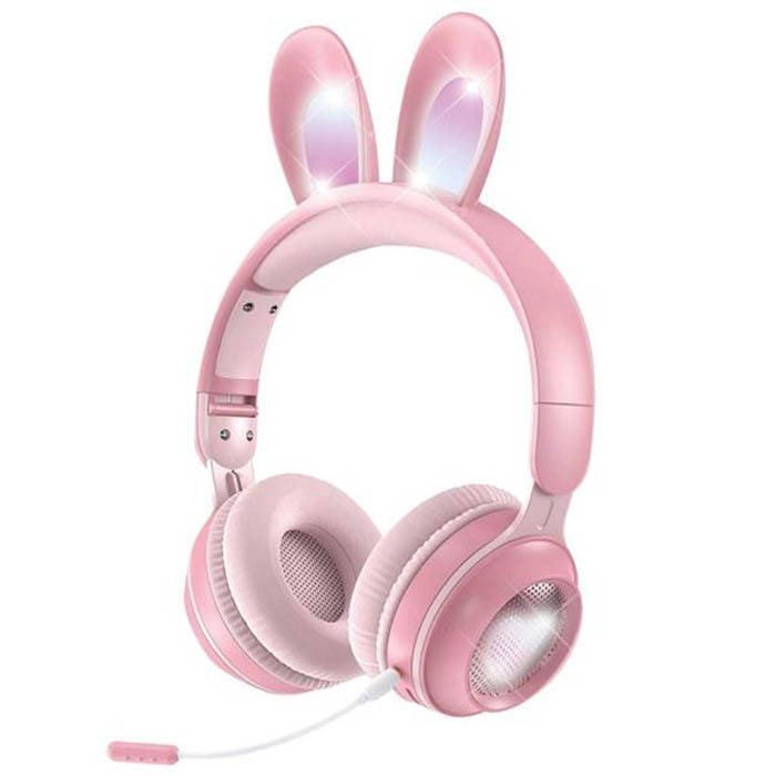 Casti Rabbit Ear, Kosiil®, LED, Microfon, Roz