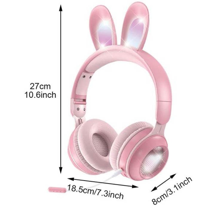 Casti Rabbit Ear, Kosiil®, LED, Microfon, Roz