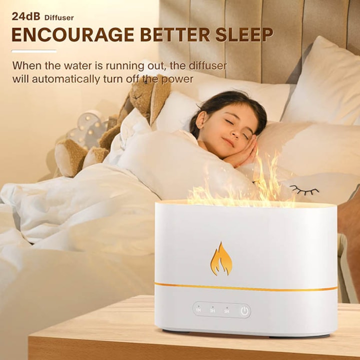 Difuzor uleiuri esentiale, Kosiil, ABS/Polipropilena, 250 ml, Umidificator aer, Alb