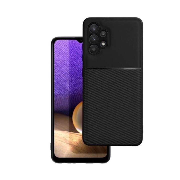 Samsung Galaxy A32 5G / M32 5G kompatibilis hátlap tok, telefon tok, stílusos, fekete, Noble Case