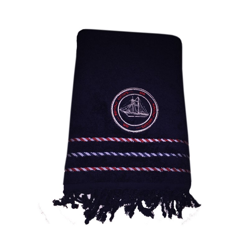 Prosop de baie SAIL, 70 x 140 cm, culoare albastru, din Bumbac Organic