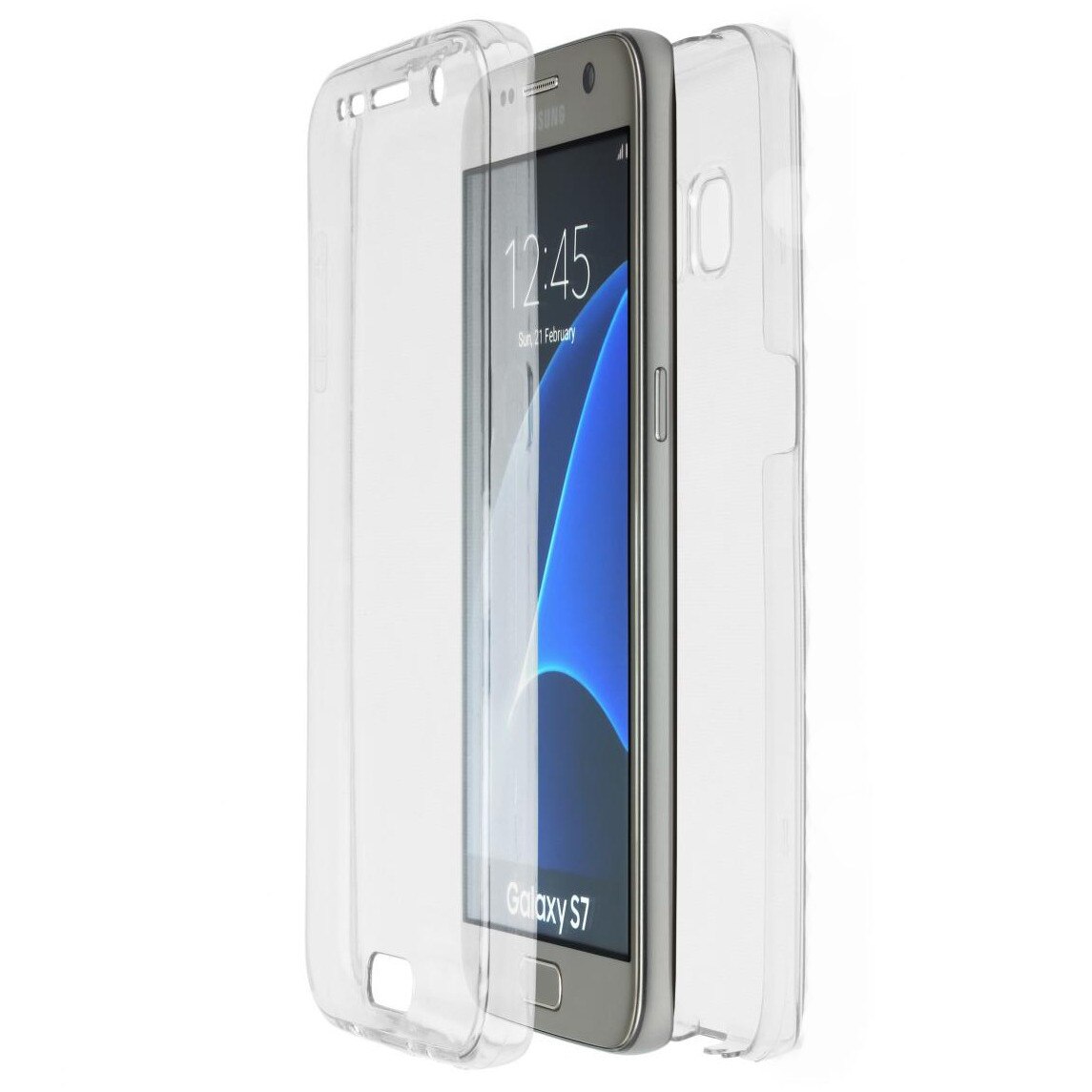 Husa Full TPU 360° (fata + spate), ultra-slim 0.3 mm pentru Samsung Galaxy S7, Transparent