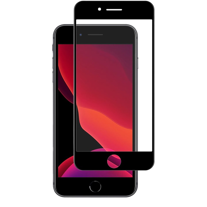 iPhone 7/8/SE 2 üvegfólia Casey Studios teljes képernyős 9H + ajándék szerelőkészlet - fekete