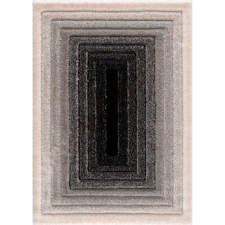 Covor California, Hilal, Polipropilena, 200 x 280 cm, Crem/Gri