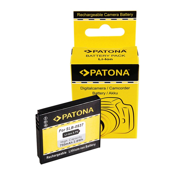 Patona Samsung SLB0937 Digimax CL5 L730 L830 NV33 NV4 PL10 750mAh / 3.7V / 2.8Wh Li-Ion