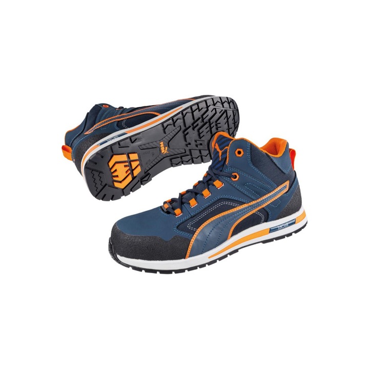 Предпазни обувки Puma, Crosstwist Mid, кожа набук, S3 SRC, устойчивост на пробиване, многоцветни, 43