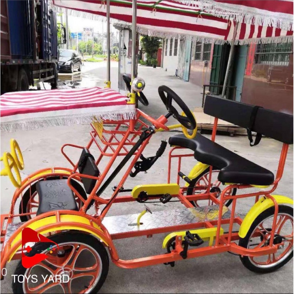 Memo segment milk Bicicleta agrement in tandem, Go Kart 4 locuri, pentru 2 persoane la  pedalat, 2 locuri in fata - eMAG.ro