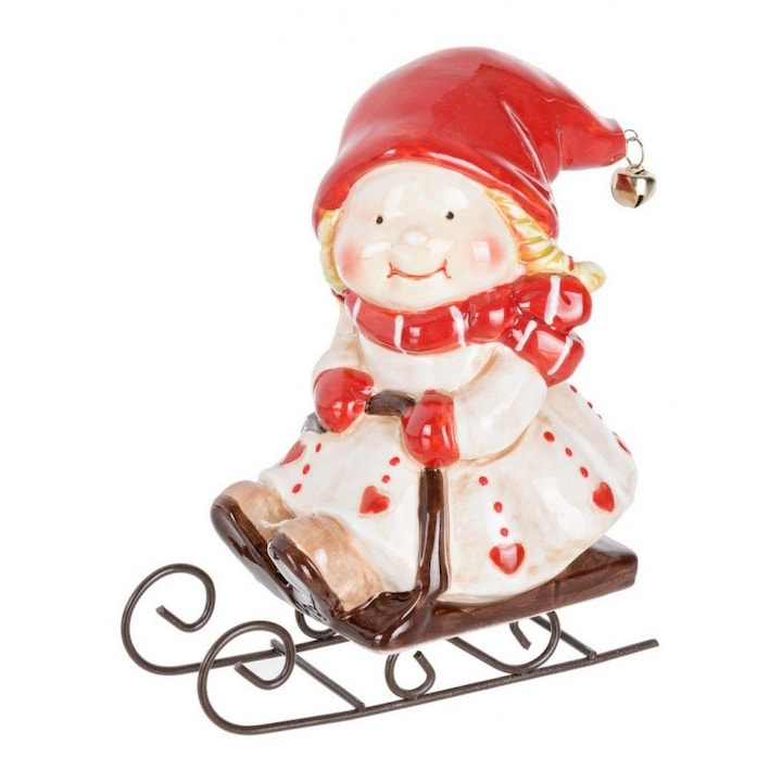 Figurina ceramica Fetita Cheer 13x9x5.5 cm