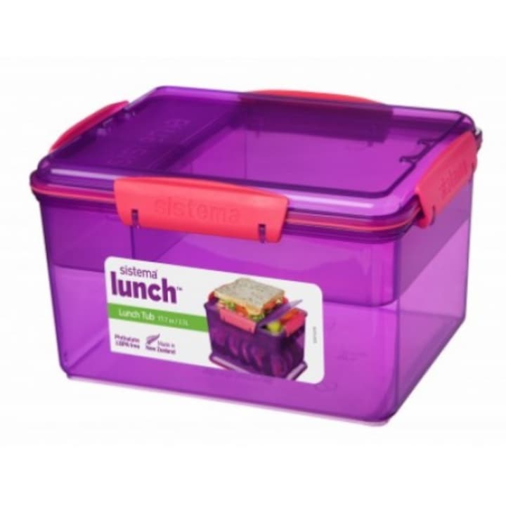 Cutie alimente plastic 4 compartimente Sistema Lunch 2.3L