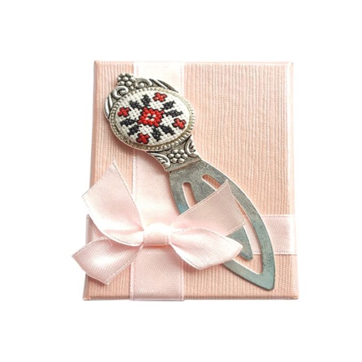 Semn de carte, clema, model traditional romb rosu