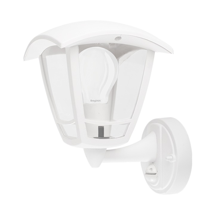 Felinar cu brat Berlin Alb cu Senzor E27 IP44