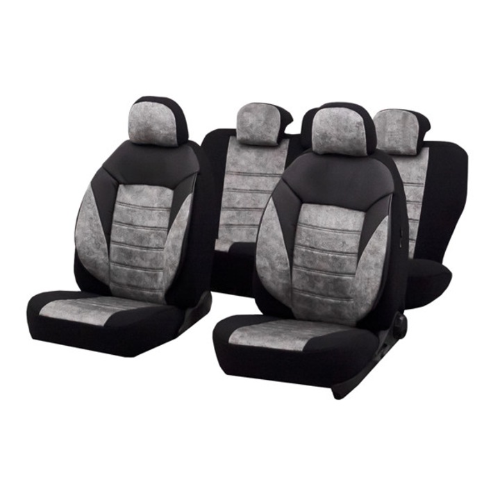 Set huse scaune auto universale gri diamond, 11 piese, SIMPLYCAR®