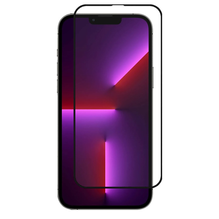 iPhone 13 Pro Max üvegfólia Casey Studios teljes képernyős 9H + ajándék szerelőkészlet - fekete