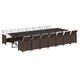 Set mobilier de gradina cu perne vidaXL, 15 piese, maro, poliratan, 71 kg 3095647