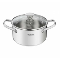 Oala cu capac de sticla Tefal Cook Eat, 18 cm, 2.2L, inductie, otel inoxidabil