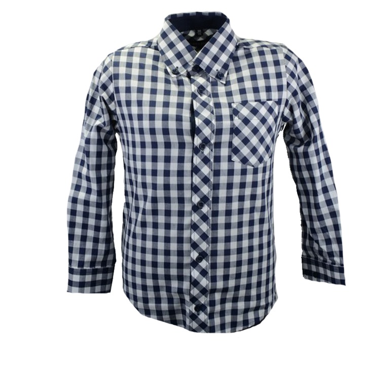 Camasa cu maneca lunga pentru baieti Jankes KSL-52C-116-cm, Bleumarin 116 CM